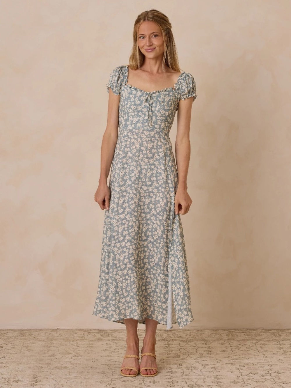 NWT Noralee Nancy Dress | Aqua Ditsy - Medium
